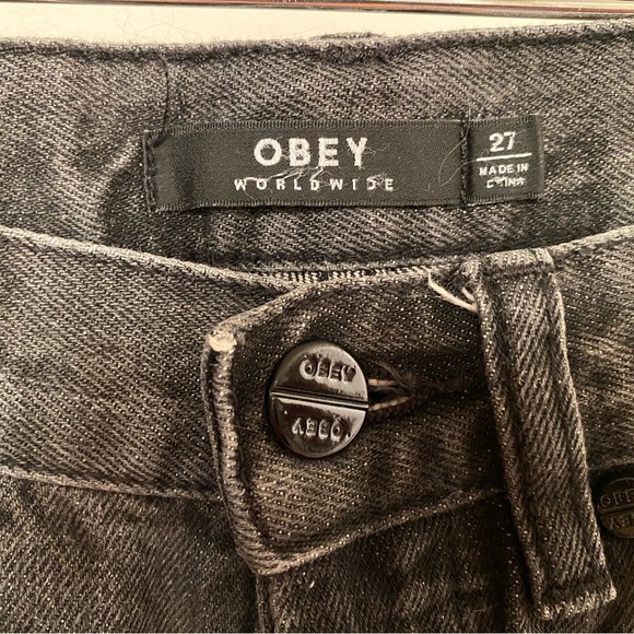 Obey Jeans - Black / Grey Straight Leg, Size 27 - Picture 3 of 4